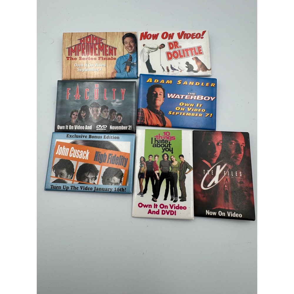 Vintage Movie Promo Pin Lot 90s 00s X-Files 10 Things I Hate About You Waterboy